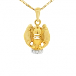 Ganesh Pendant in 18K Gold and Diamond