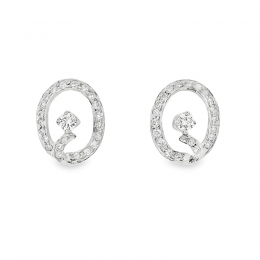 Elegant Gold Diamond Stud Earrings