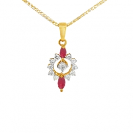 Ruby Gold Diamond Pendant