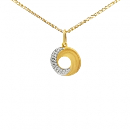 Modest Round Gold Diamond Pendant