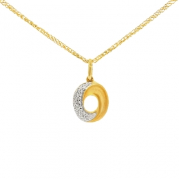 Minimalist Gold Diamond Pendant - Oval