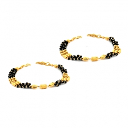 Black beads 22K Gold Baby Bracelet