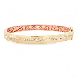 Gold Diamond Bangle Bracelet