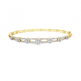 Delicate Gold Diamond Bangle Bracelet