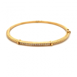 Modern Gold Diamond Bangle Bracelet