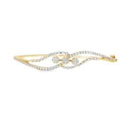 Delicate Gold Diamond Bangle Bracelet