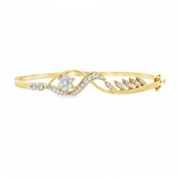 Delicate Gold Diamond Bangle Bracelet