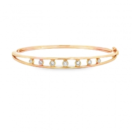 Gold Diamond Bangle Bracelet