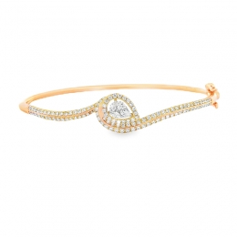 Gold Diamond Bangle Bracelet