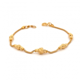 Elegant Yellow Gold Bracelet - 7 inch