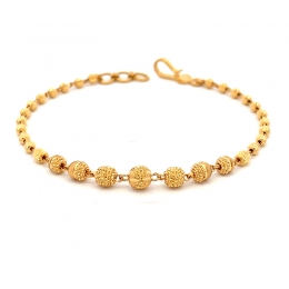 22K Gold graded Beads Bracelet - 7.25 inch