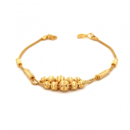 22K Gold Bracelet with double layered center - 7 inch