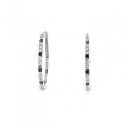 18K Gold Diamond Hoop Earrings