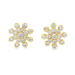 Yellow Gold Diamond Stud Earrings