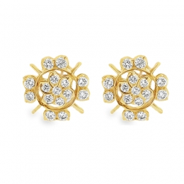 Elegant Gold Flower Earrings