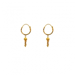 22K Gold Hoops with tassles