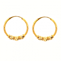 Elegant Gold Hoop Earrings - Diameter 22 mm