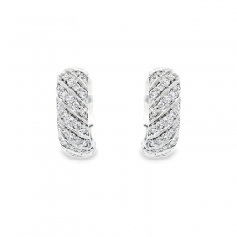 Gold Diamond Huggie Earrings - 0.50 inch