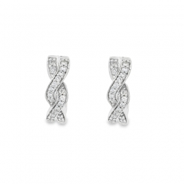 Elegant White Gold Huggies Earrings