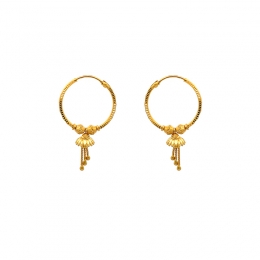 22K Gold Hoops with tassles