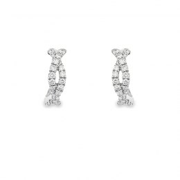 Minimalist White Gold Diamond Earrings