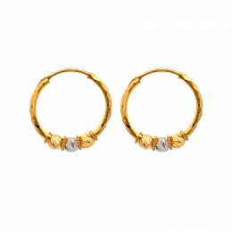 22K Two tone Gold Hoop Earrings