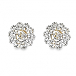 Elegant Diamond Flower Earrings