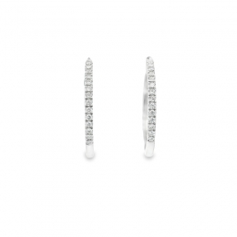 18K Gold Diamond Hoop Earrings