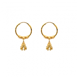 22K Gold Hoops with Jhumka