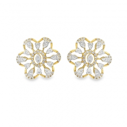 Yellow Gold Diamond Stud Earrings