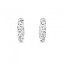 Round Diamond Huggie Earrings - 0.50  inch