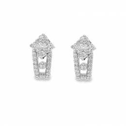 Gold Diamond Huggie Earrings - 0.60 inch