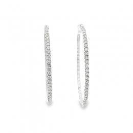 18K Gold Diamond Hoop Earrings