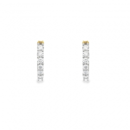 18K Yellow  Gold Diamond Huggies Earrings