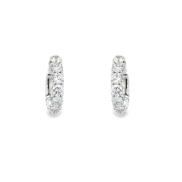 Cute Round Diamond Huggies Earrings - 0.50 inch