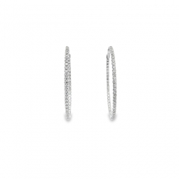 18K Gold Diamond Hoop Earrings