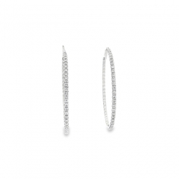 18K Gold Diamond Hoop Earrings