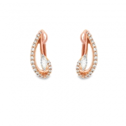 18K Rose Gold Huggie Earrings