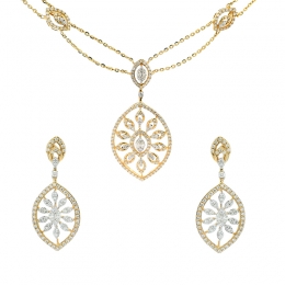 Yellow Gold Diamond Necklace Set