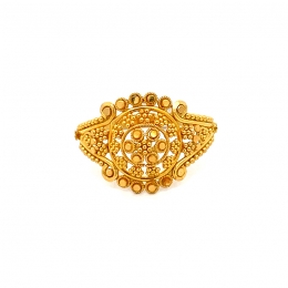 Elegant floral Gold Ring - 22K - size 7.25