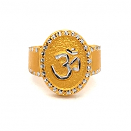 OM Two tone Gold Ring - 22K - size 6.0