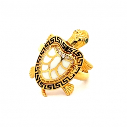 Turtle Ring - 22K Gold - size 7
