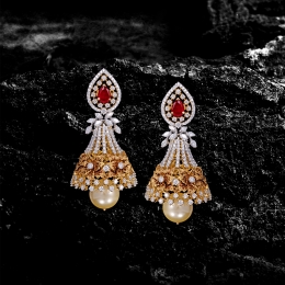 Ruby Diamond Earrings in 18K Gold