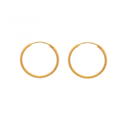 Timeless Elegance & Luxury - Yellow Gold Hoops Earrings - Diameter 27 mm
