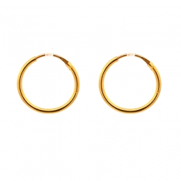 Classic Gold Hoop Earrings - Diameter 16mm