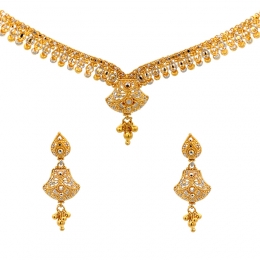 22k Yellow Gold Necklace and earrings Set