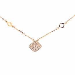 Graceful 18k Rose Gold Diamond Pendant