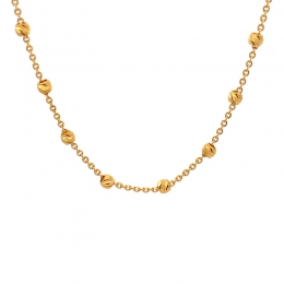 Elegant Gold Beaded Necklace - 16 inch