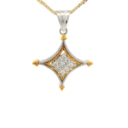 18K Gold Diamond Pendant