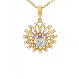 18K Gold Diamond Pendant